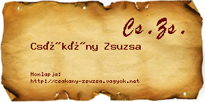 Csákány Zsuzsa névjegykártya