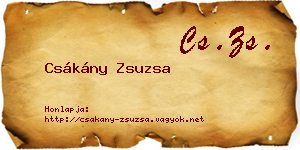 Csákány Zsuzsa névjegykártya